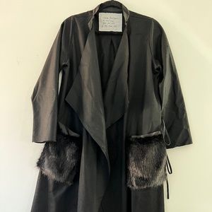 Carmen Secareanu Faux Fur Pockets Coat